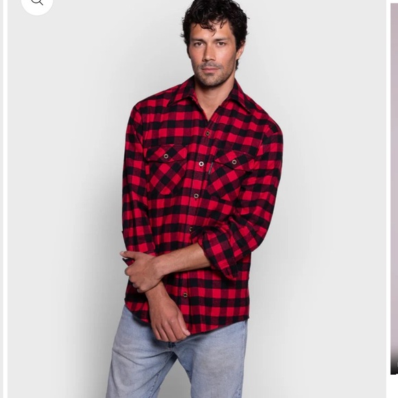 Vermont Flannel Co men’s buffalo plaid organic cotton shirt sz S small red black - Picture 2 of 10